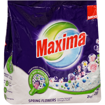 Detergent pudră Sano Maxima Spring Flowers, 20 spălări, 2 kg
